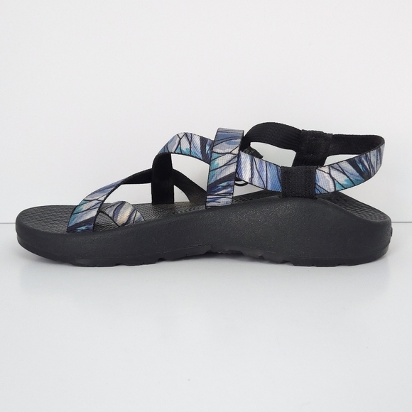 Chaco Blue & White Striped Z/2 Classic Strap Sandals by Artist Sarah Uhl- Men 8 - Picture 4 of 8
